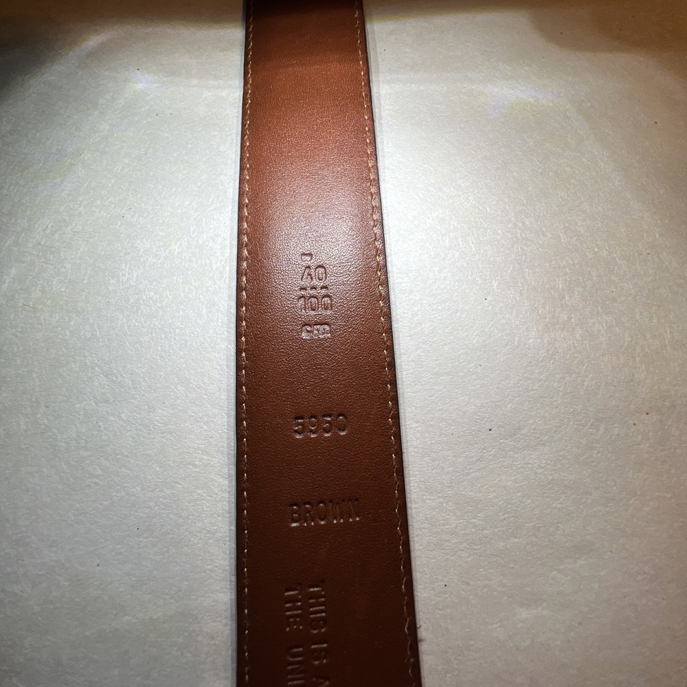 COACH Men's‎ Brown Burnished Cowhide Belt 5950 Brass Buckle Size : 40/100 - Picture 7 of 7